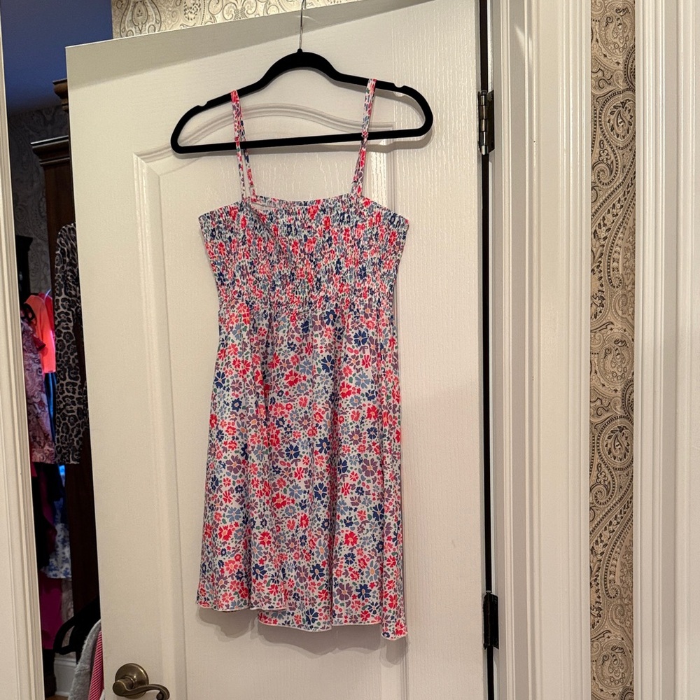 Pink Lily Floral Smocked romper dress